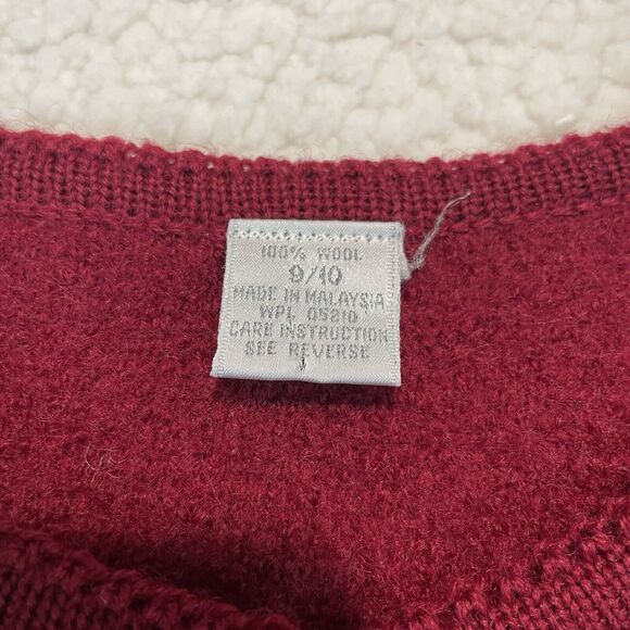 Vintage Richman Bros Cardigan Sweater Womens 9/10 Red 100% Wool Silver Button - Picture 3 of 6